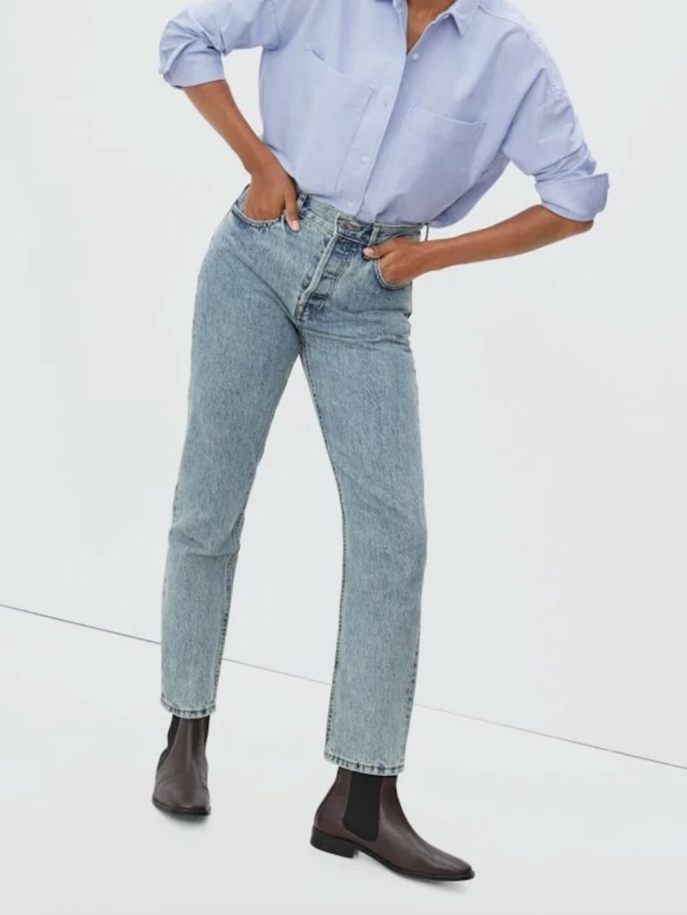 Everlane 90s Cheeky Straight Leg Jeans Light Wash Sz 26